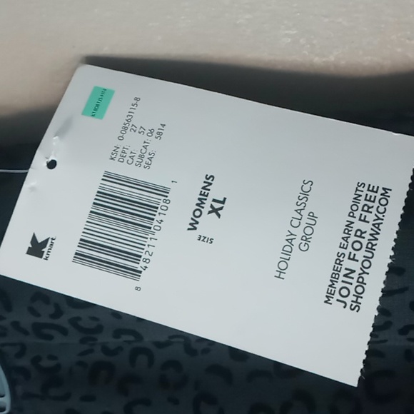 Vintage Jaclyn Smith Black Pull on Pants w Animal Print Textured Spots XL NWT - Picture 5 of 6